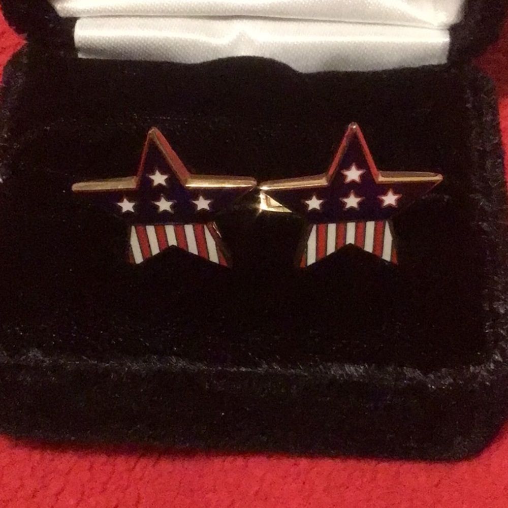 US Flag Star Cufflinks from Neiman Marcus